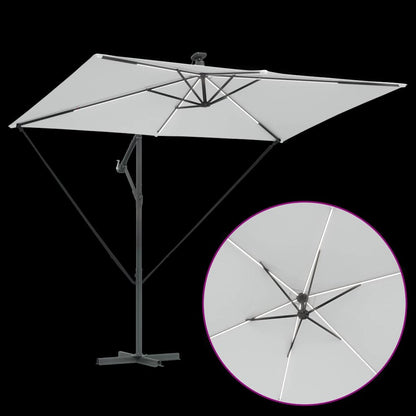 Cantilever Banana Parasol met slot Zand 294 x 200 x 254 cm
