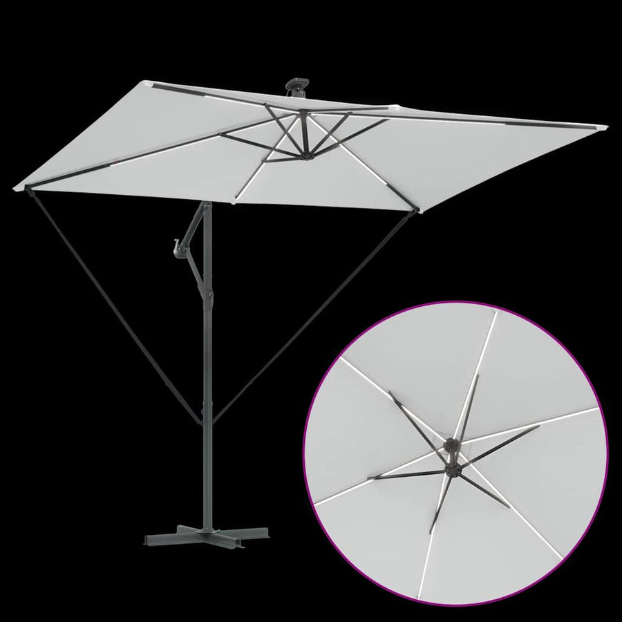 Cantilever Banana Parasol met slot Zand 294 x 200 x 254 cm