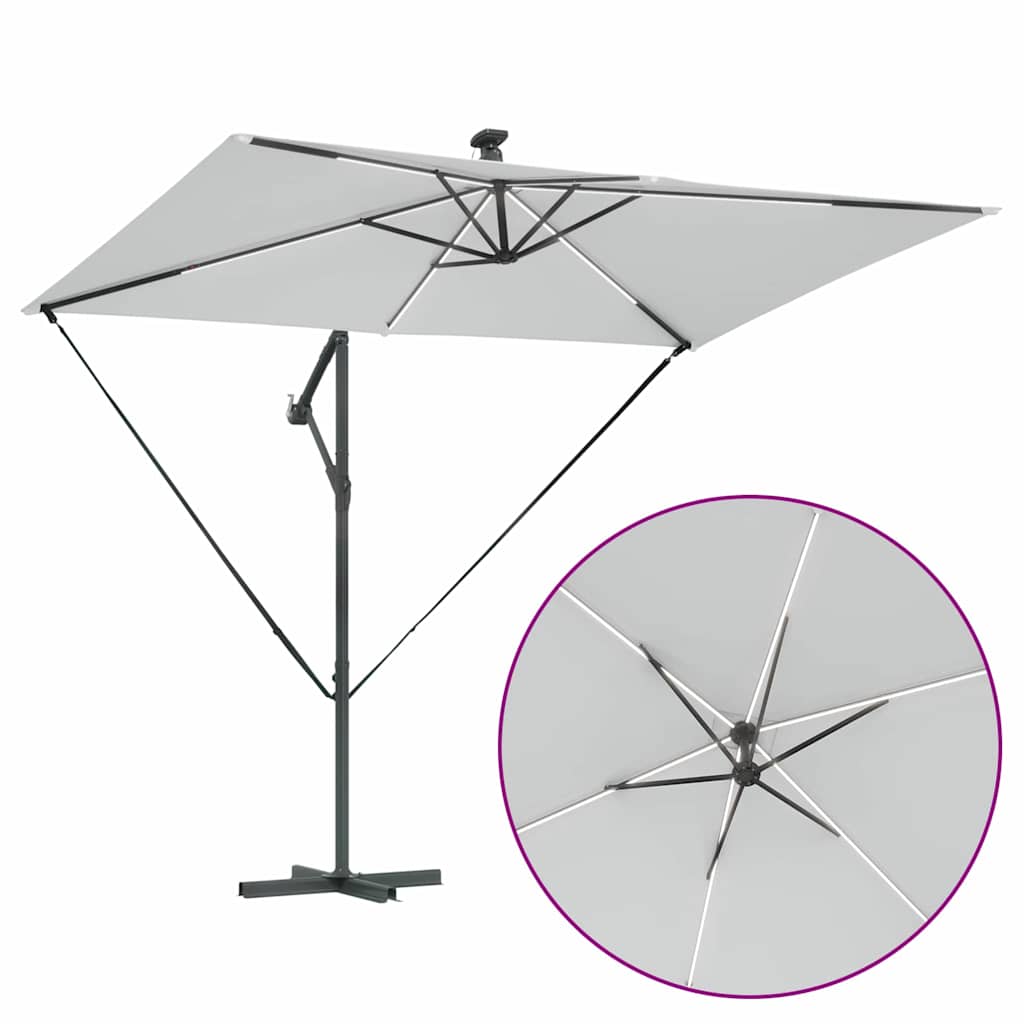 Cantilever Banana Parasol met slot Zand 294 x 200 x 254 cm