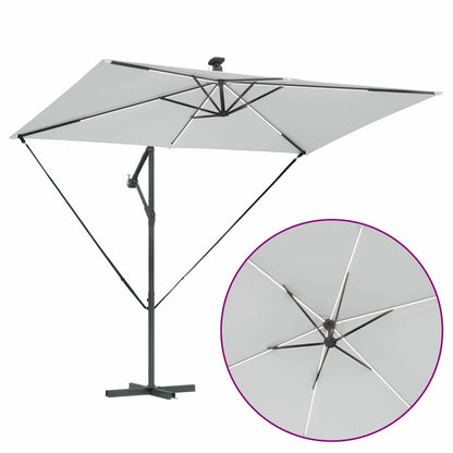 Cantilever Banana Parasol met slot Zand 294 x 200 x 254 cm
