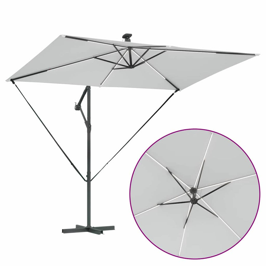 Cantilever Banana Parasol met slot Zand 294 x 200 x 254 cm
