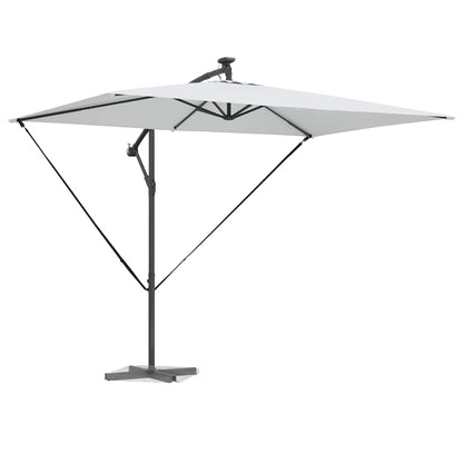 Cantilever Banana Parasol met slot Zand 294 x 200 x 254 cm