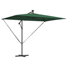 Cantilever Banana Parasol met slot Groen 294 x 200 x 254 cm