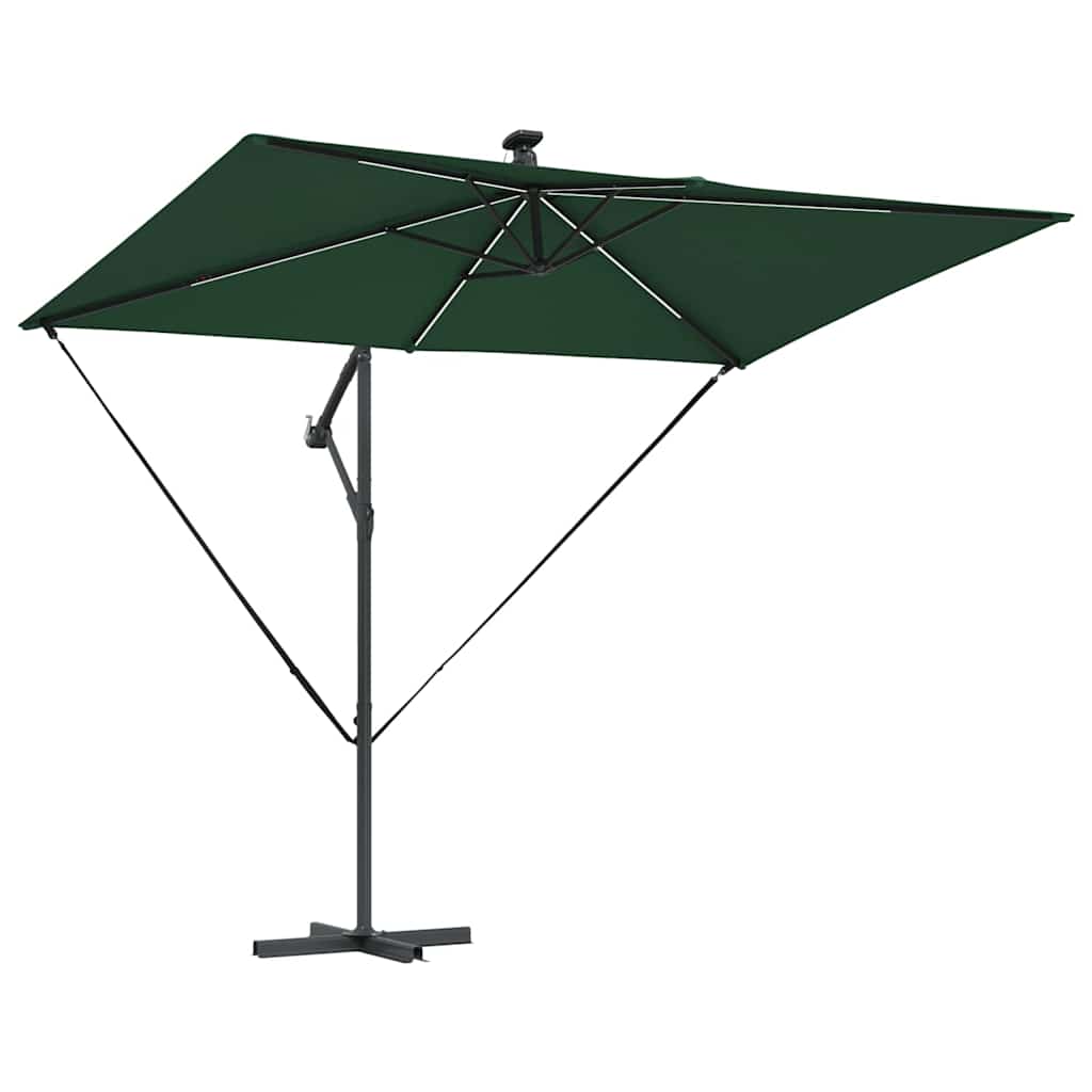 Cantilever Banana Parasol met slot Groen 294 x 200 x 254 cm