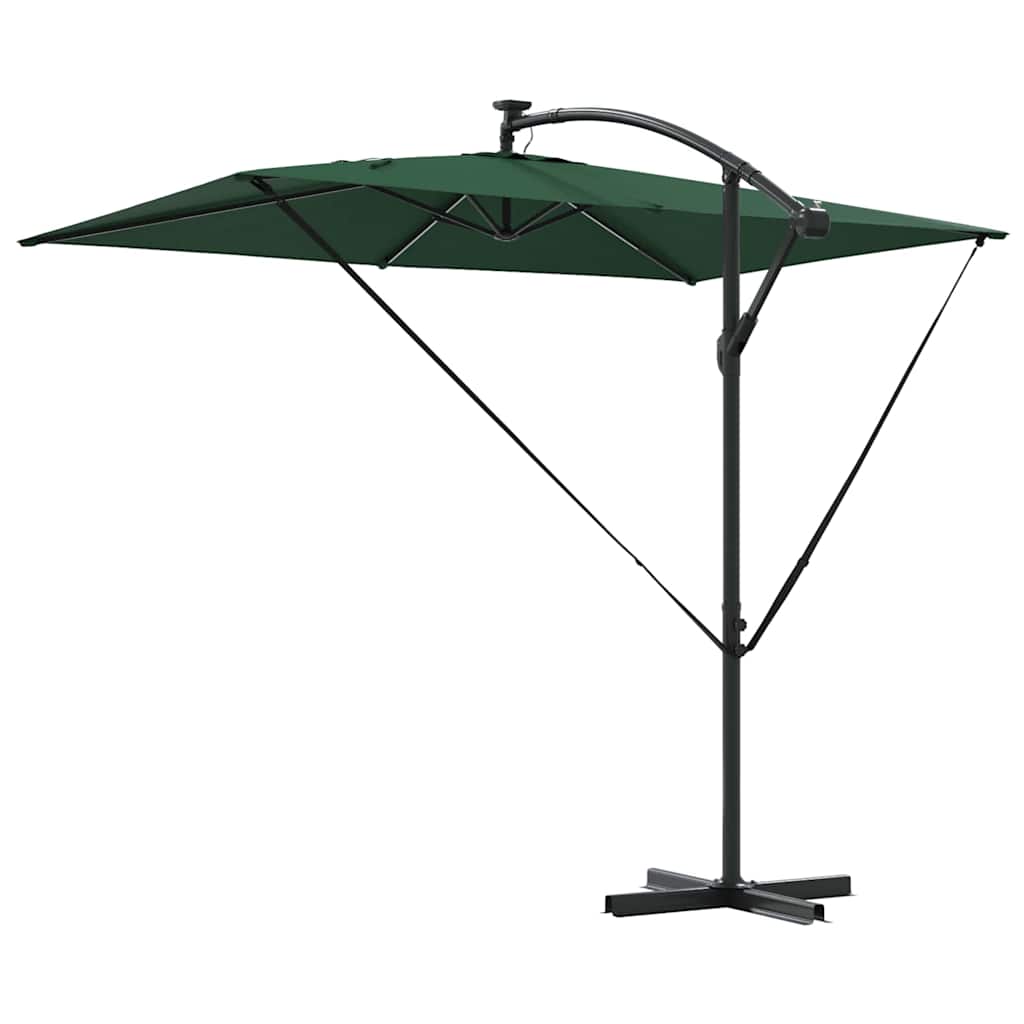 Cantilever Banana Parasol met slot Groen 294 x 200 x 254 cm