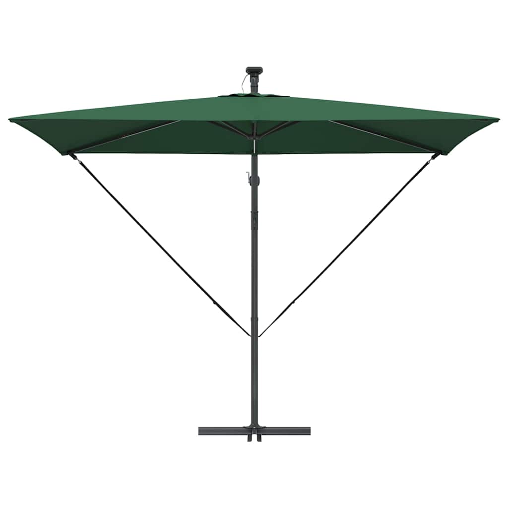 Cantilever Banana Parasol met slot Groen 294 x 200 x 254 cm