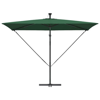 Cantilever Banana Parasol met slot Groen 294 x 200 x 254 cm