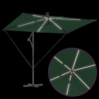 Cantilever Banana Parasol met slot Groen 294 x 200 x 254 cm