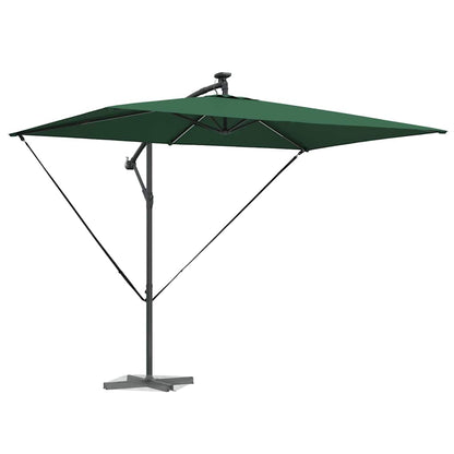 Cantilever Banana Parasol met slot Groen 294 x 200 x 254 cm