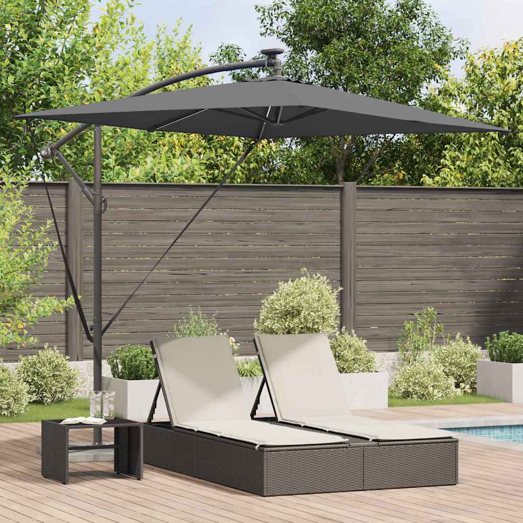 Cantilever Banana Parasol met slot Antraciet 294 x 200 x 254 cm