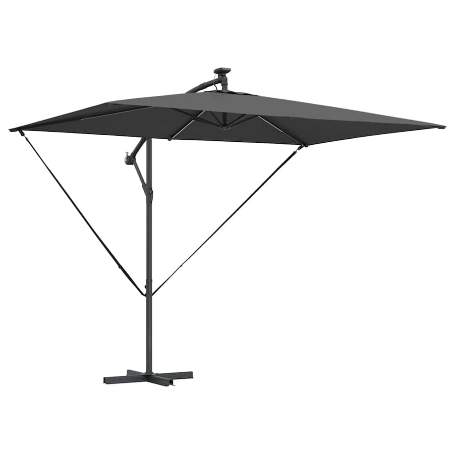 Cantilever Banana Parasol met slot Antraciet 294 x 200 x 254 cm