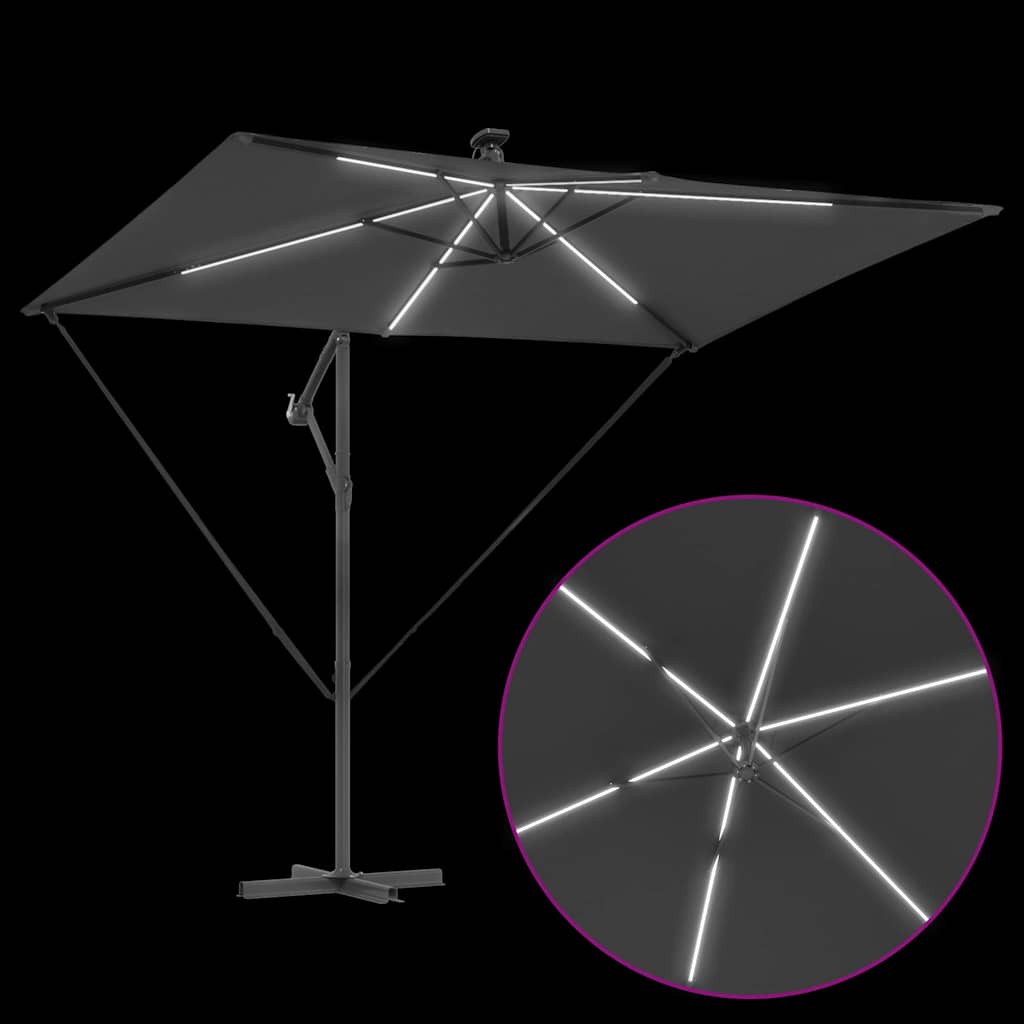 Cantilever Banana Parasol met slot Antraciet 294 x 200 x 254 cm
