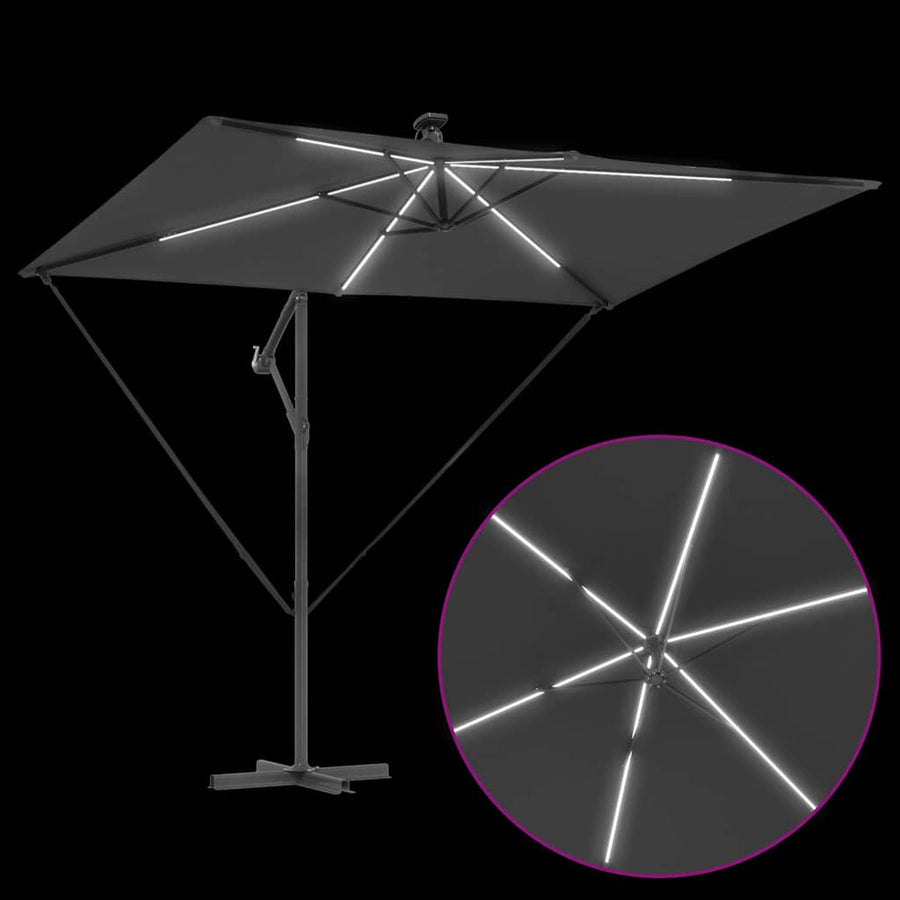 Cantilever Banana Parasol met slot Antraciet 294 x 200 x 254 cm