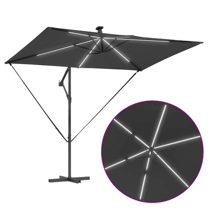 Cantilever Banana Parasol met slot Antraciet 294 x 200 x 254 cm