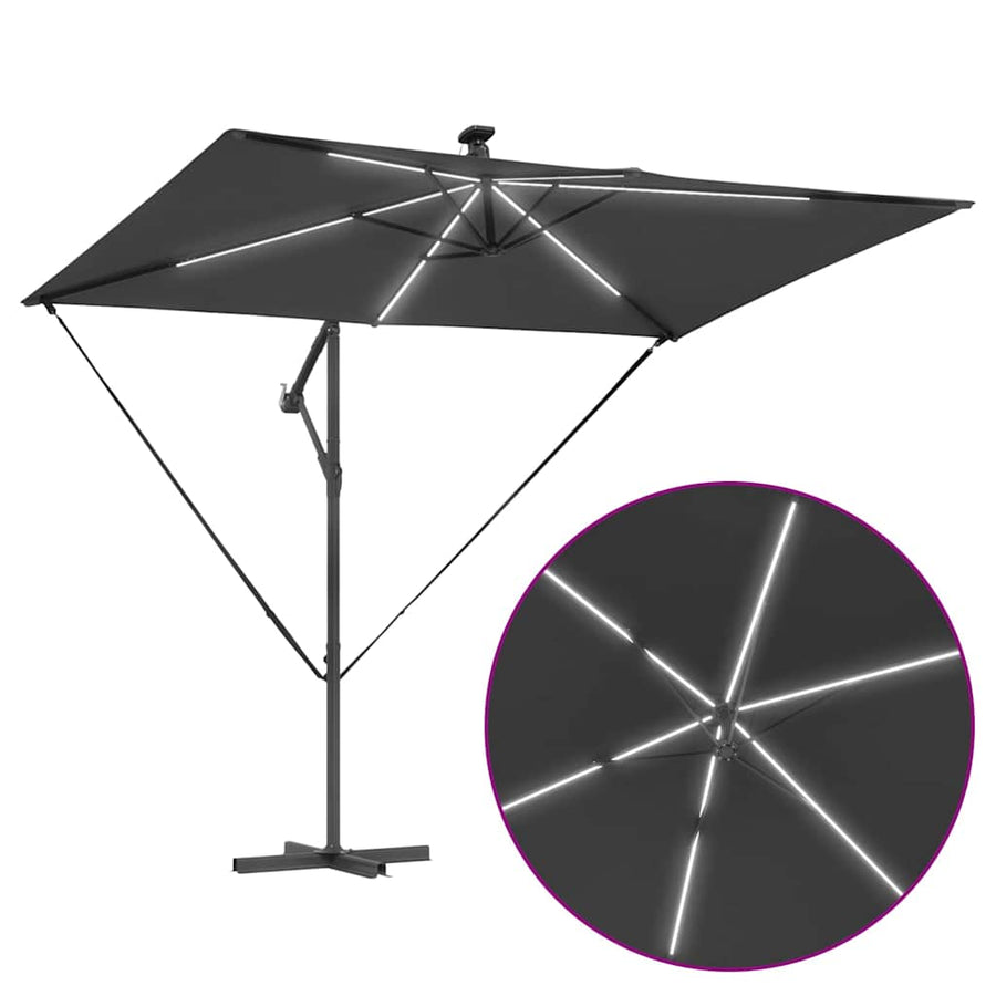 Cantilever Banana Parasol met slot Antraciet 294 x 200 x 254 cm