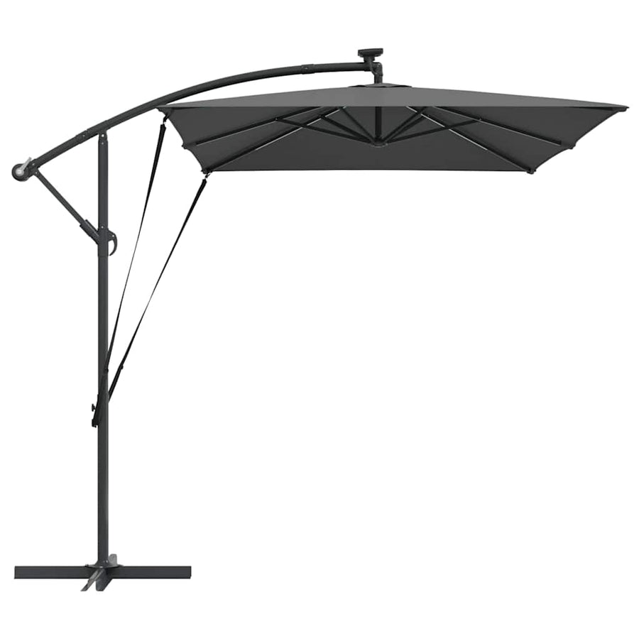 Cantilever Banana Parasol met slot Antraciet 294 x 200 x 254 cm