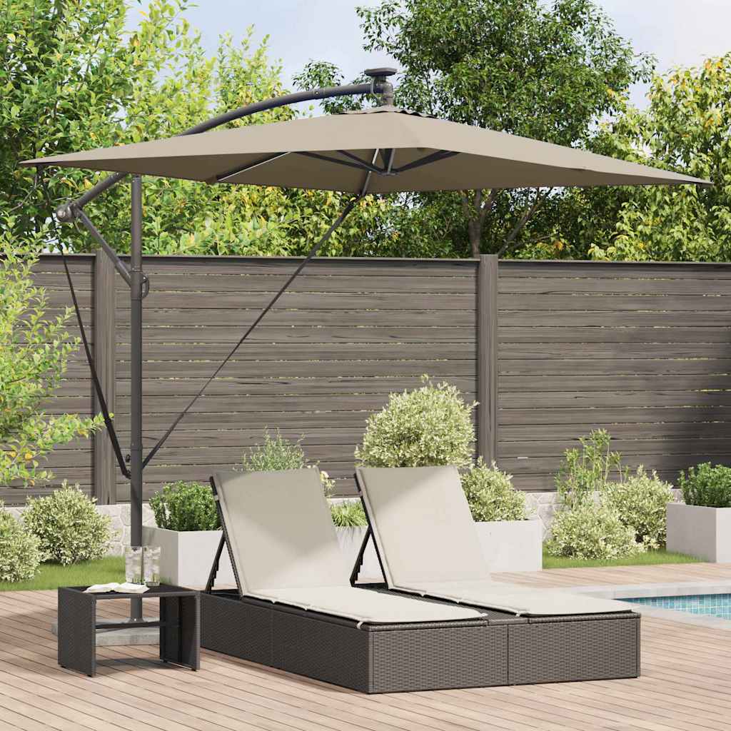 Cantilever Banana Parasol met slot Taupe 294 x 200 x 254 cm
