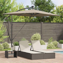 Cantilever Banana Parasol met slot Taupe 294 x 200 x 254 cm
