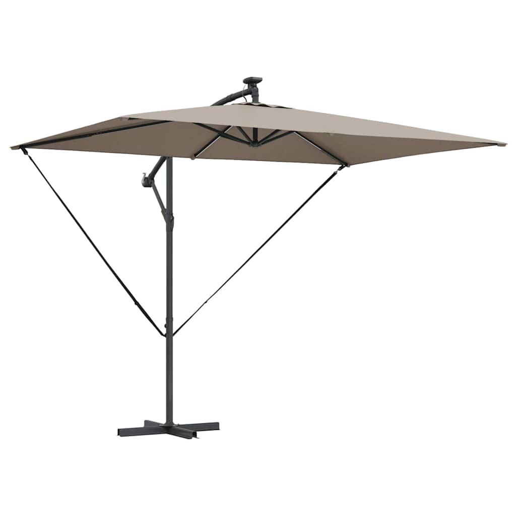 Cantilever Banana Parasol met slot Taupe 294 x 200 x 254 cm