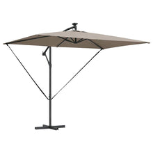 Cantilever Banana Parasol met slot Taupe 294 x 200 x 254 cm
