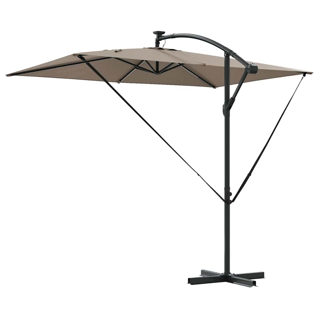 Cantilever Banana Parasol met slot Taupe 294 x 200 x 254 cm