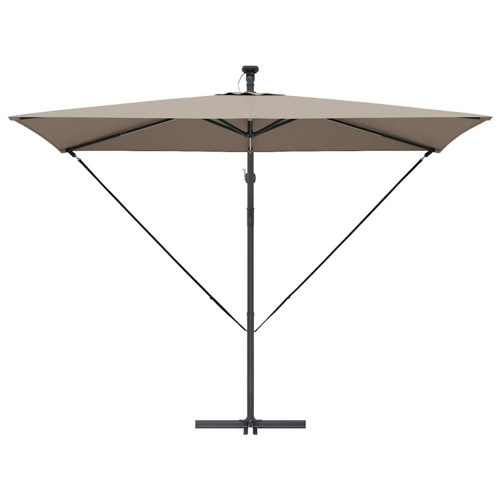 Cantilever Banana Parasol met slot Taupe 294 x 200 x 254 cm