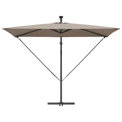 Cantilever Banana Parasol met slot Taupe 294 x 200 x 254 cm