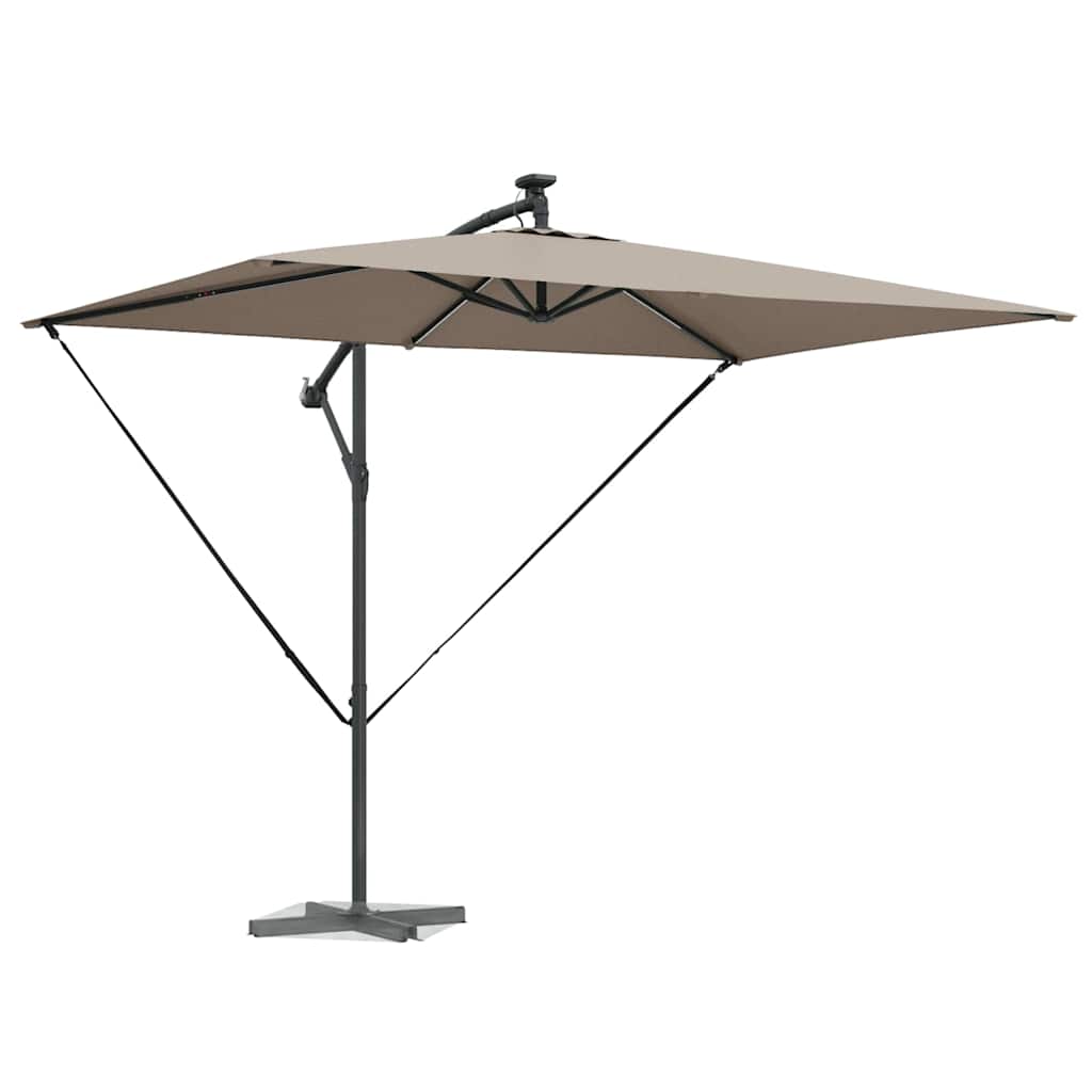 Cantilever Banana Parasol met slot Taupe 294 x 200 x 254 cm
