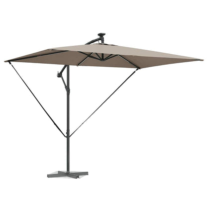Cantilever Banana Parasol met slot Taupe 294 x 200 x 254 cm