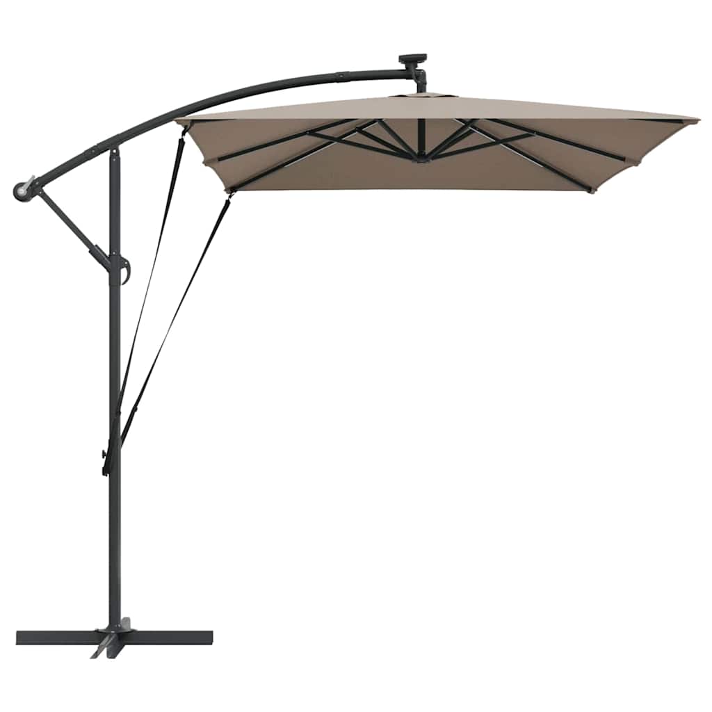 Cantilever Banana Parasol met slot Taupe 294 x 200 x 254 cm