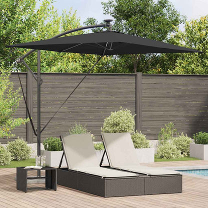 Cantilever Banana Parasol met slot Zwart 294 x 200 x 254 cm