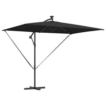 Cantilever Banana Parasol met slot Zwart 294 x 200 x 254 cm