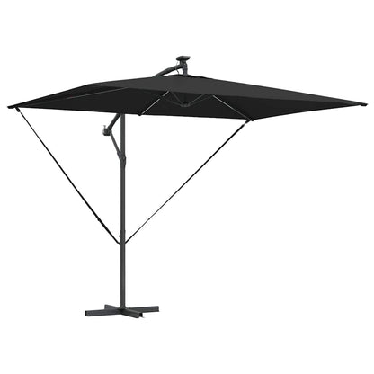 Cantilever Banana Parasol met slot Zwart 294 x 200 x 254 cm