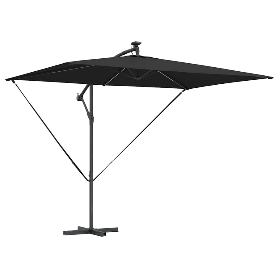 Cantilever Banana Parasol met slot Zwart 294 x 200 x 254 cm