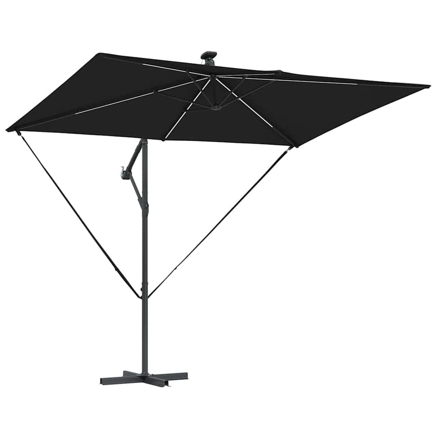 Cantilever Banana Parasol met slot Zwart 294 x 200 x 254 cm
