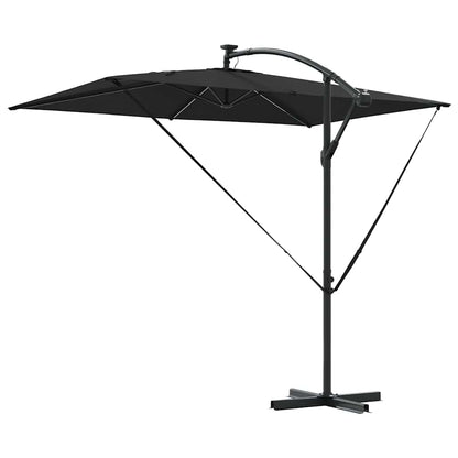 Cantilever Banana Parasol met slot Zwart 294 x 200 x 254 cm