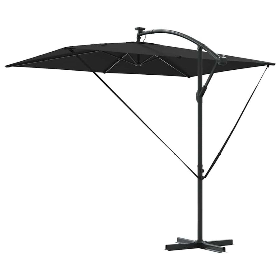 Cantilever Banana Parasol met slot Zwart 294 x 200 x 254 cm
