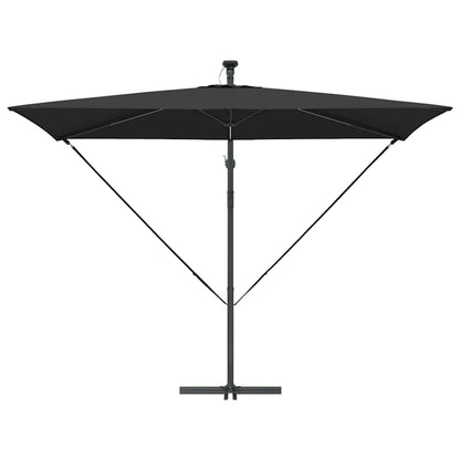 Cantilever Banana Parasol met slot Zwart 294 x 200 x 254 cm