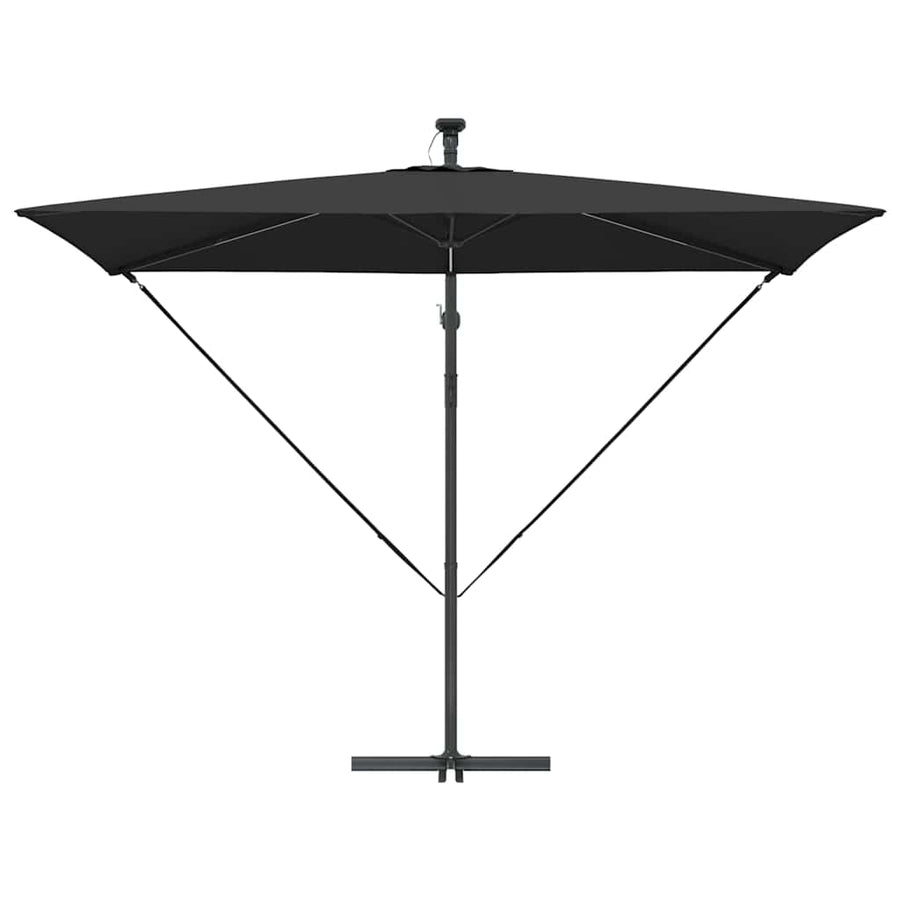 Cantilever Banana Parasol met slot Zwart 294 x 200 x 254 cm