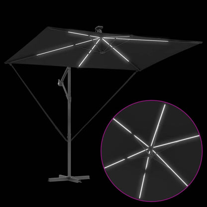Cantilever Banana Parasol met slot Zwart 294 x 200 x 254 cm