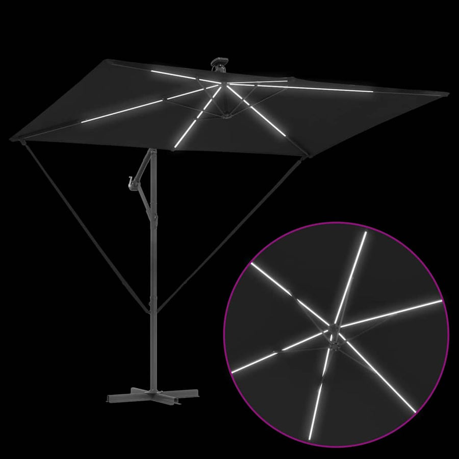 Cantilever Banana Parasol met slot Zwart 294 x 200 x 254 cm
