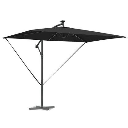 Cantilever Banana Parasol met slot Zwart 294 x 200 x 254 cm