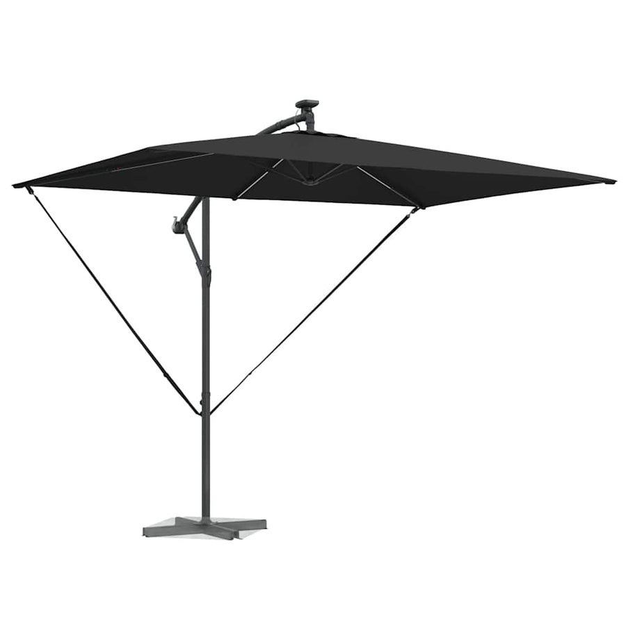 Cantilever Banana Parasol met slot Zwart 294 x 200 x 254 cm