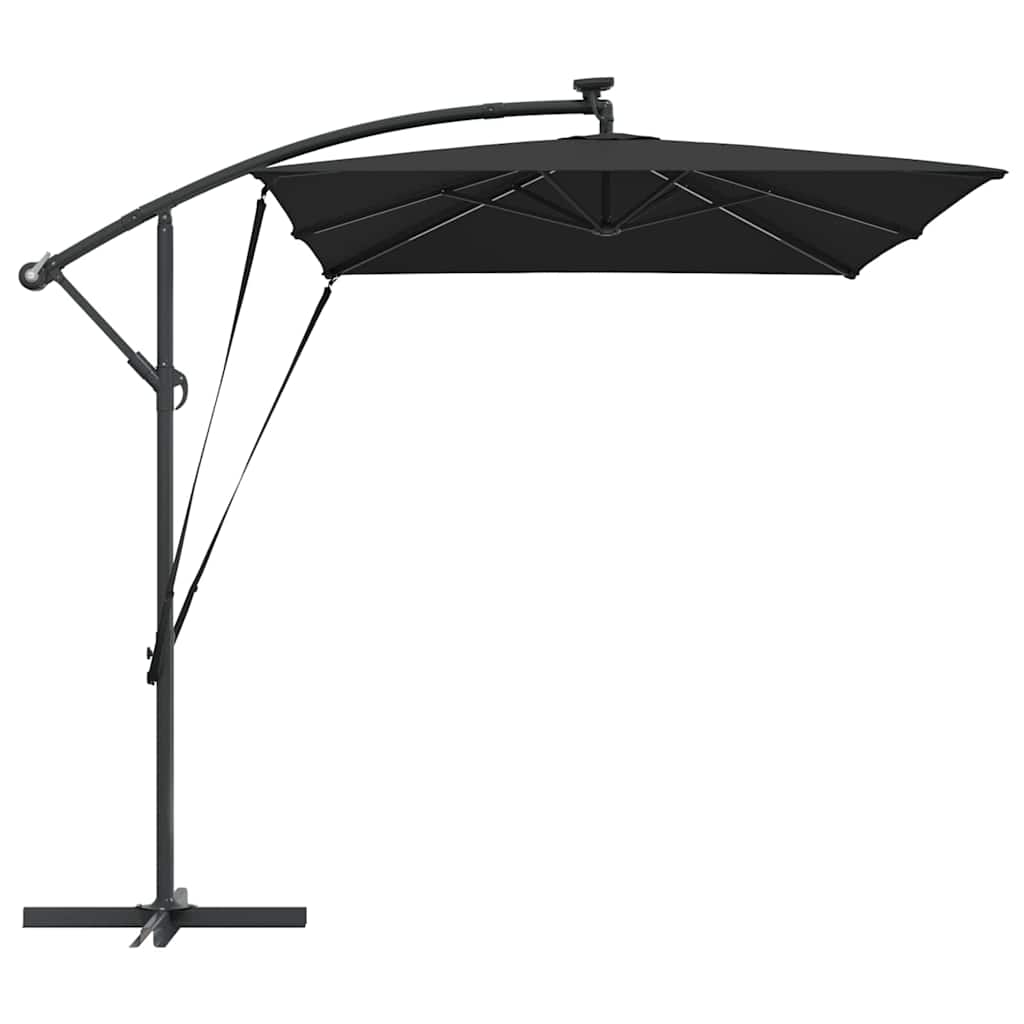 Cantilever Banana Parasol met slot Zwart 294 x 200 x 254 cm