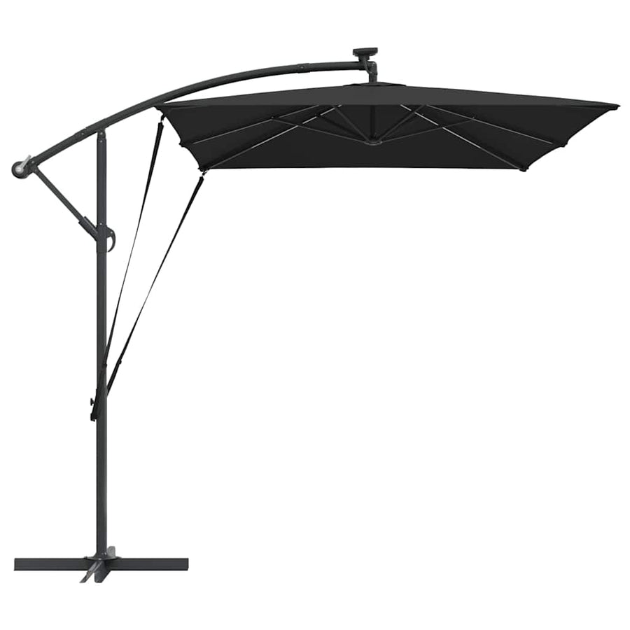 Cantilever Banana Parasol met slot Zwart 294 x 200 x 254 cm