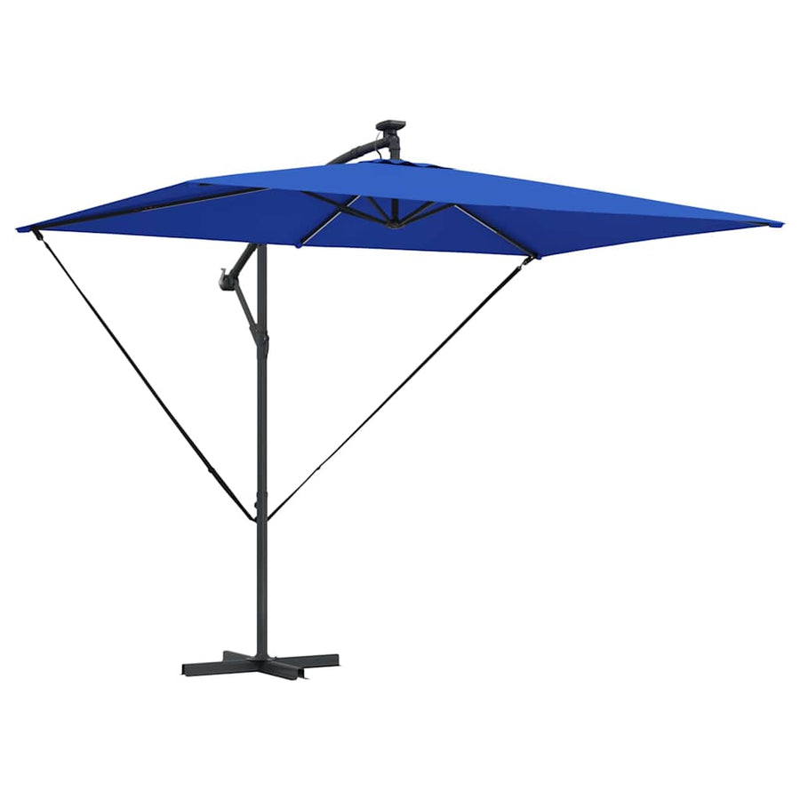 Cantilever Banana Parasol met slot Blauw 294 x 200 x 254 cm