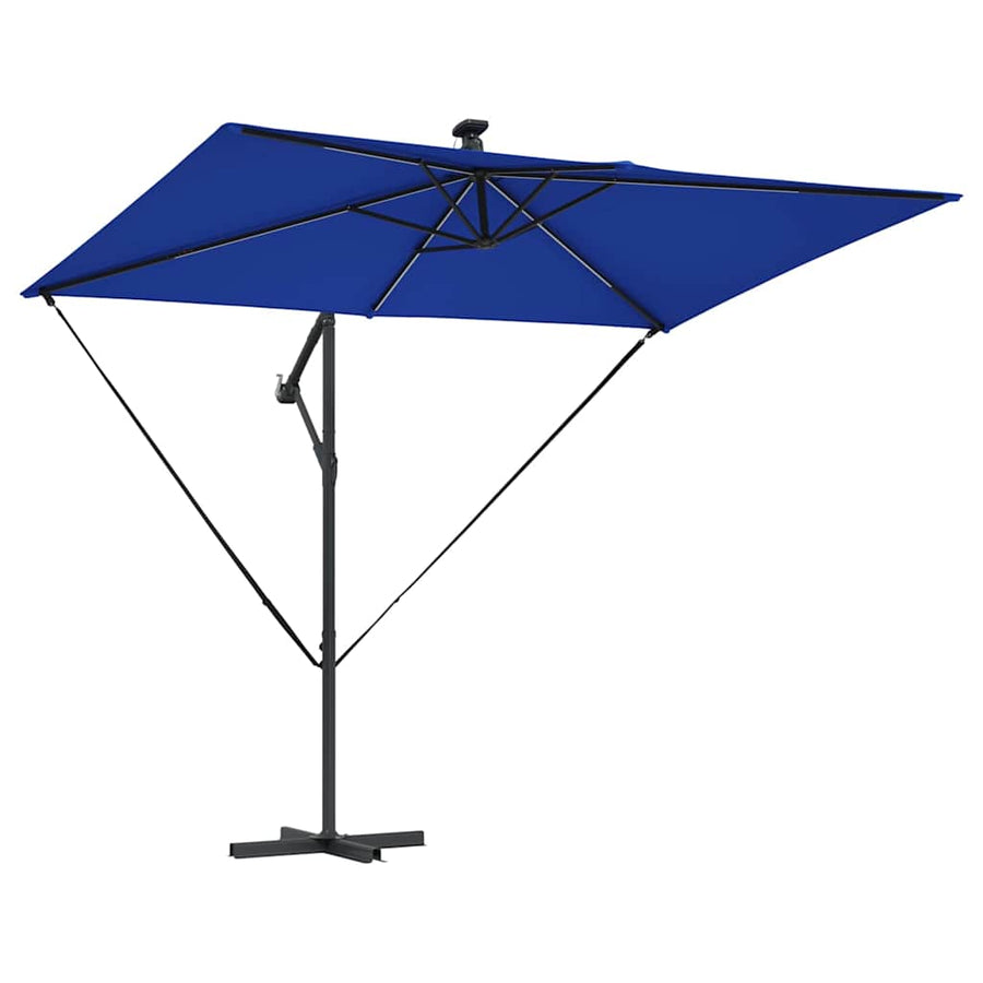 Cantilever Banana Parasol met slot Blauw 294 x 200 x 254 cm