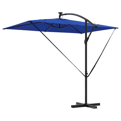 Cantilever Banana Parasol met slot Blauw 294 x 200 x 254 cm