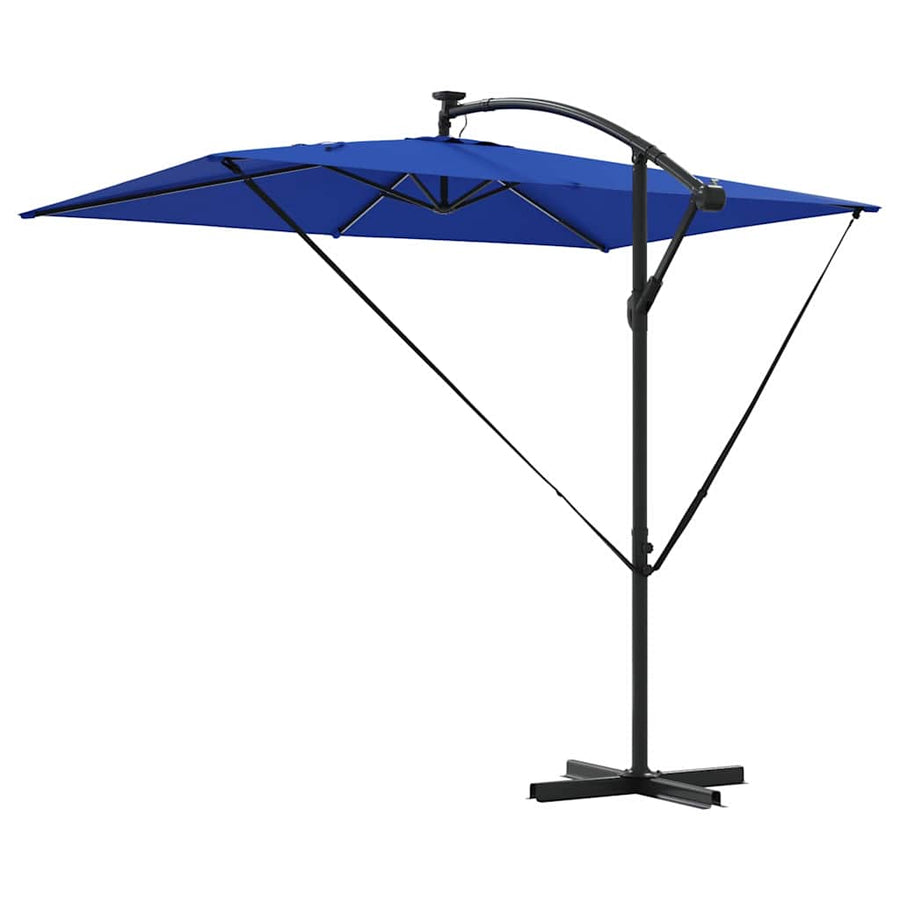 Cantilever Banana Parasol met slot Blauw 294 x 200 x 254 cm