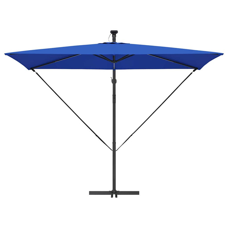 Cantilever Banana Parasol met slot Blauw 294 x 200 x 254 cm